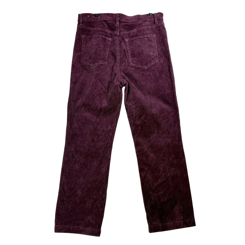 LOFT Corduroy Pants 10 Purple Straight Leg High Rise 752601 Preppy Academia